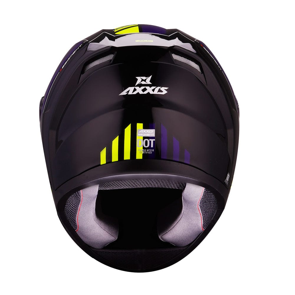 Destination Moto Axxis Segment Giga Gloss Black Blue Neon Helmet