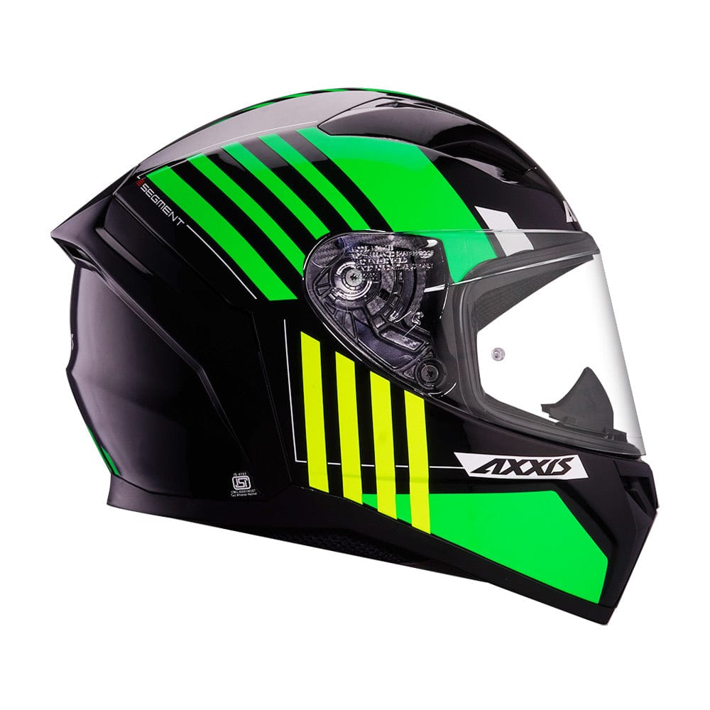 Axxis Segment Giga Gloss Black Green Helmet – Destination Moto