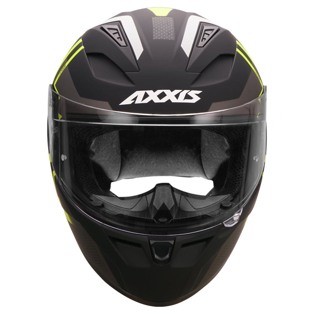 Destination Moto Axxis Segment Leders Matt Black Fluorecent Yellow Motorcycle Helmet