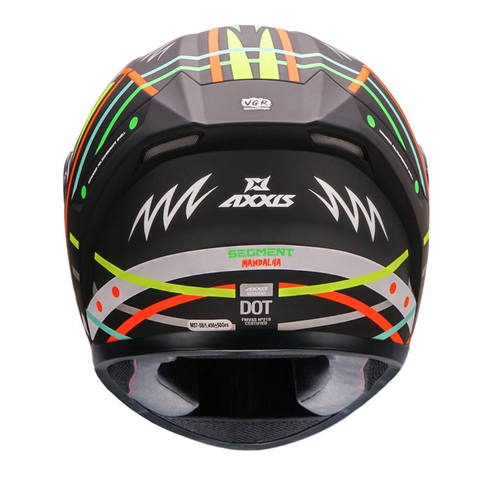 Destination Moto Axxis Segment Mandalha Gloss Black Motorcycle Helmet