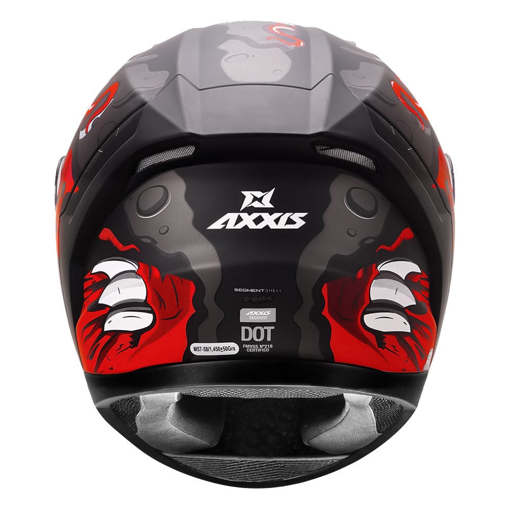 Destination Moto Axxis Segment Scratch Matt Grey Red Motorcycle Helmet