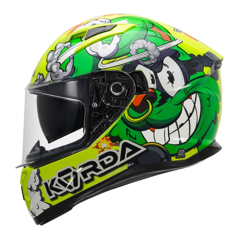 Destination Moto KORDA TOURANCE BUNNY GLOSS FLUORO YELLOW HELMET