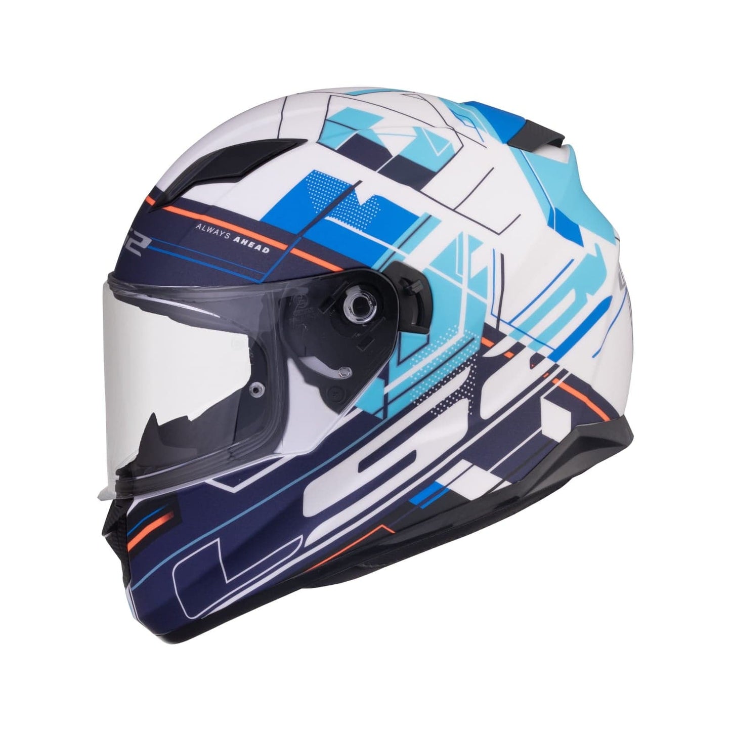 Destination Moto LS2 FF320 STREAM EVO SCAPE HELMET GLOSS WHITE BLUE WITH PINLOCK