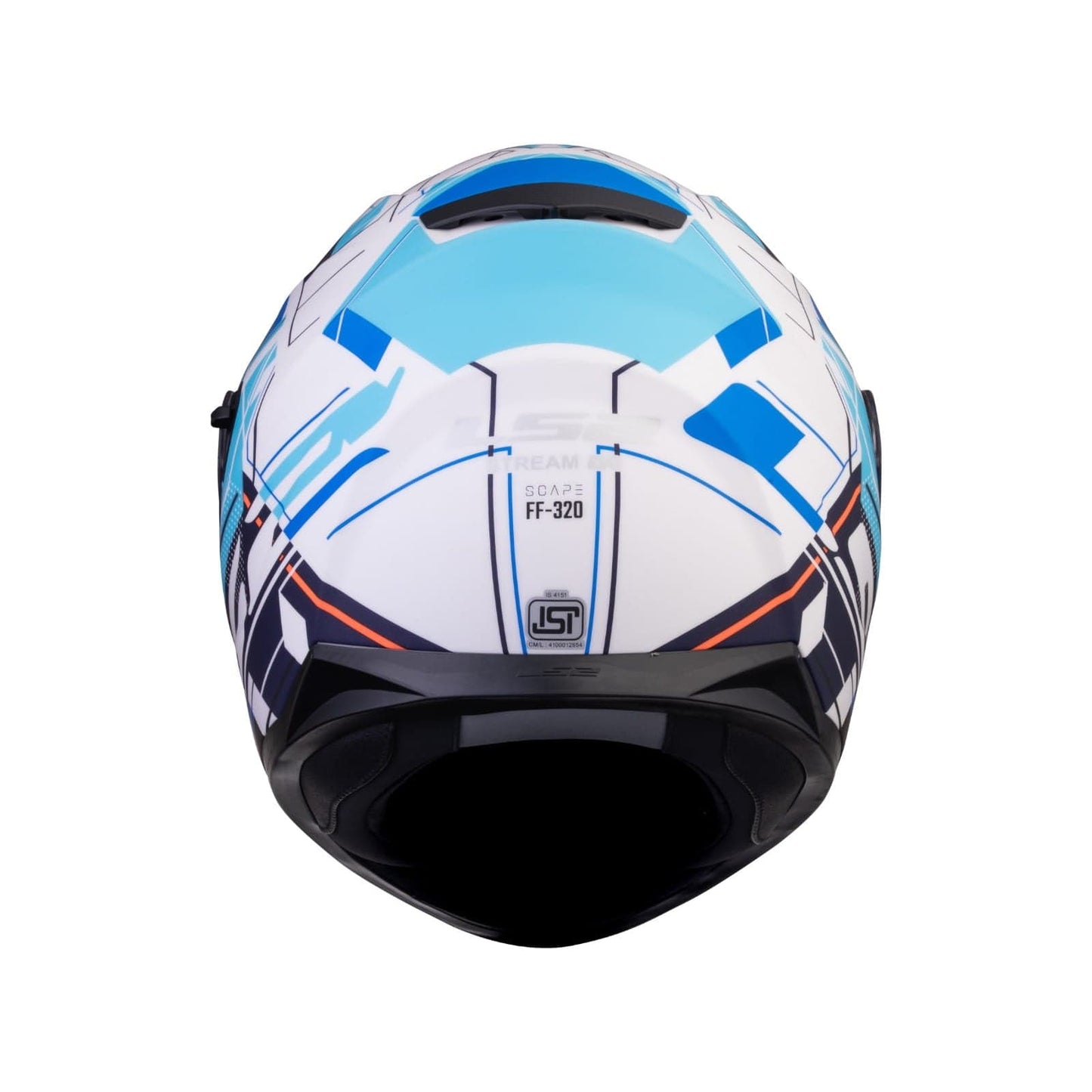 Destination Moto LS2 FF320 STREAM EVO SCAPE HELMET GLOSS WHITE BLUE WITH PINLOCK