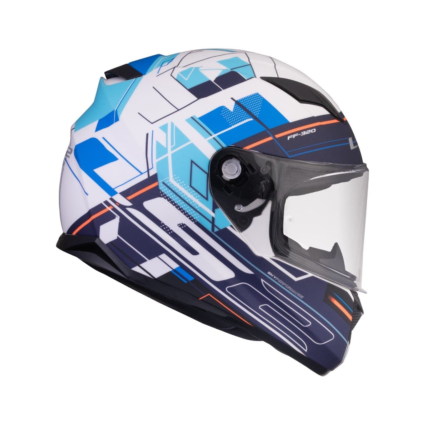 Destination Moto LS2 FF320 STREAM EVO SCAPE HELMET GLOSS WHITE BLUE WITH PINLOCK