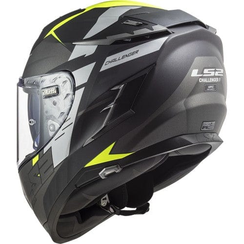 Destination Moto LS2 FF327 CHALLENGER ALLERT MATT TITANIUM H-V YELLOW HELMET