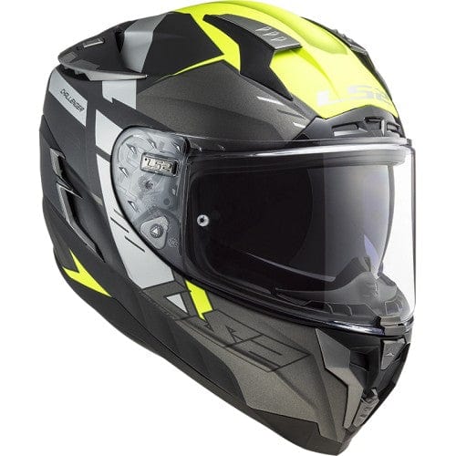 Destination Moto LS2 FF327 CHALLENGER ALLERT MATT TITANIUM H-V YELLOW HELMET