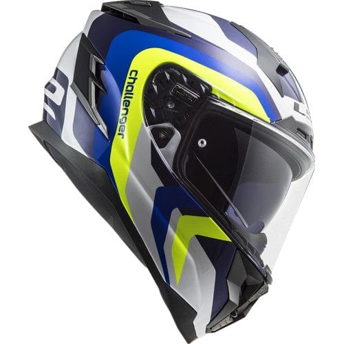 Destination Moto LS2 FF327 CHALLENGER GALACTIC GLOSS WHITE YELLOW BLUE HELMET