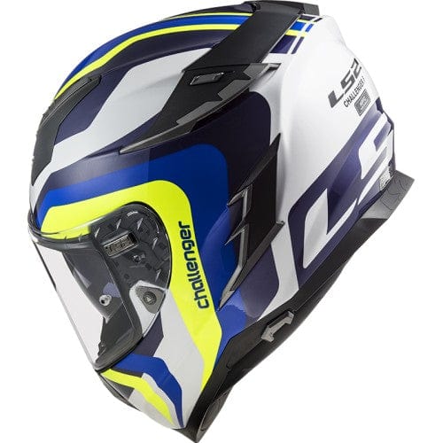 Destination Moto LS2 FF327 CHALLENGER GALACTIC GLOSS WHITE YELLOW BLUE HELMET