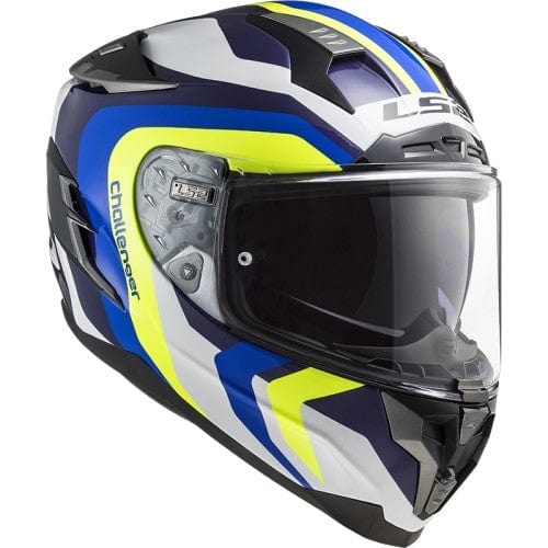 Destination Moto LS2 FF327 CHALLENGER GALACTIC GLOSS WHITE YELLOW BLUE HELMET