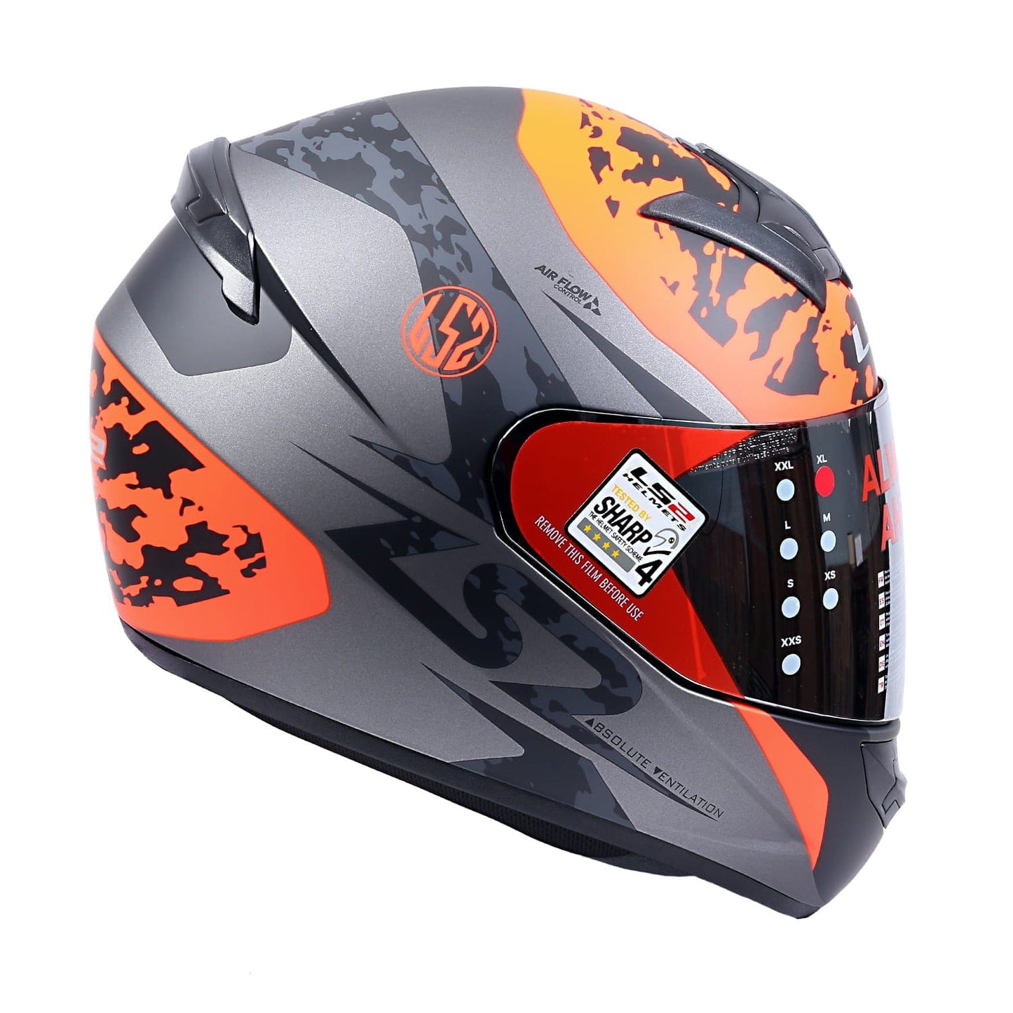 Destination Moto LS2 FF352 AIRFLOW MATT TITANIUM ORANGE HELMET
