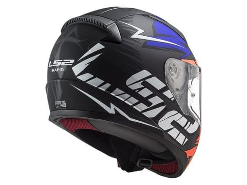Destination Moto LS2 FF353 RAPID CROMO Gloss Black Fluoro Blue Helmet