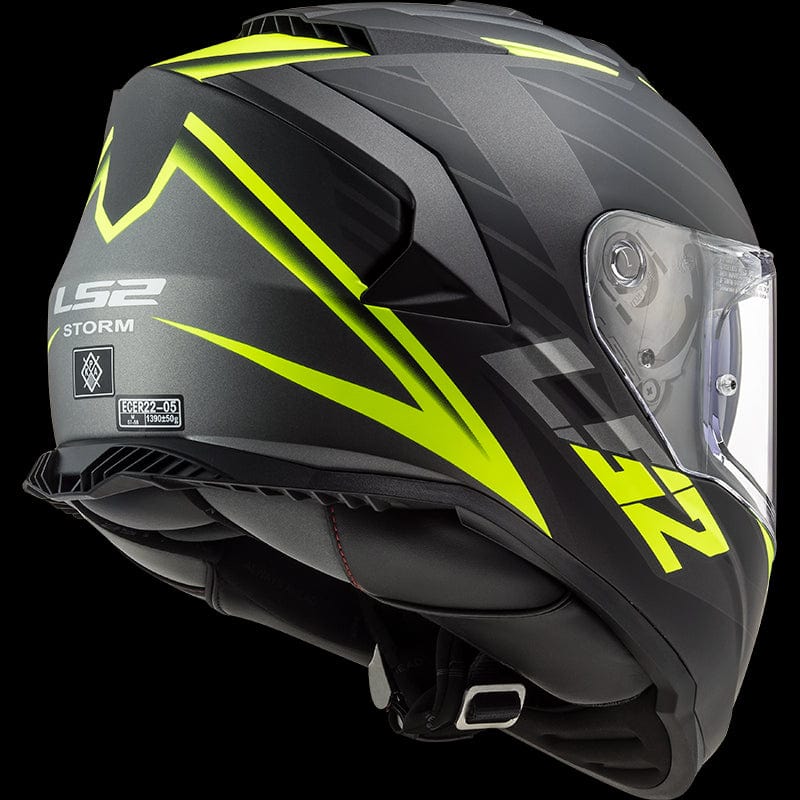 Destination Moto LS2 FF800 Nerve Gloss Black Neon Helmet