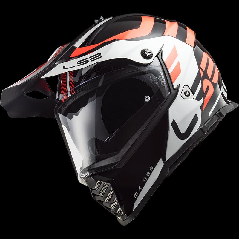 Destination Moto LS2 MX436 PIONEER EVO Adventurer Gloss Black White Helmet