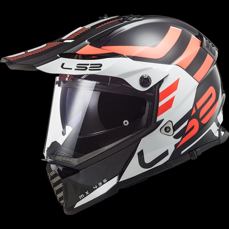 Destination Moto LS2 MX436 PIONEER EVO Adventurer Gloss Black White Helmet