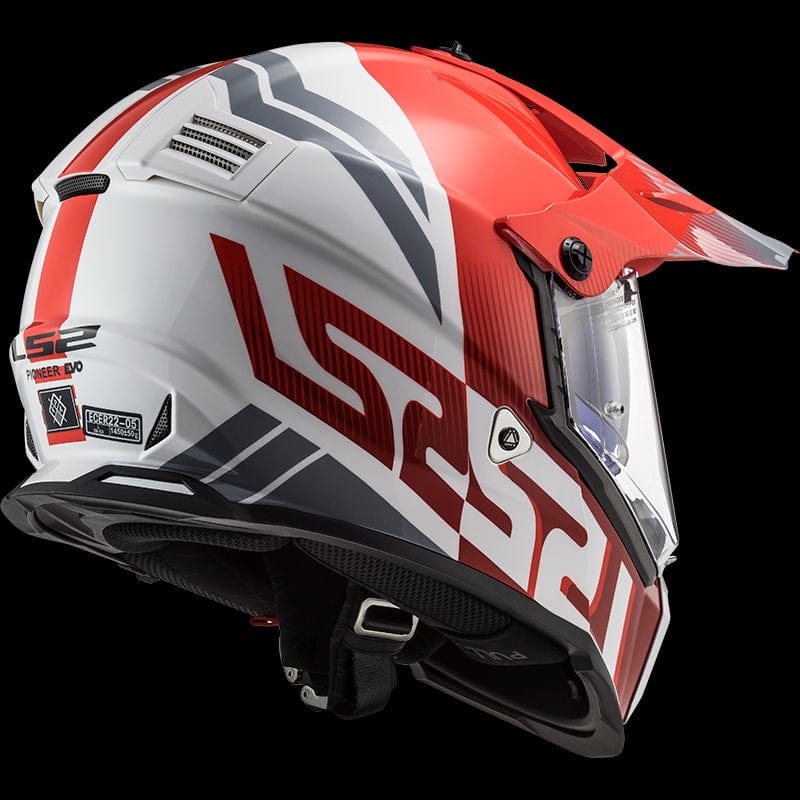 Destination Moto LS2 MX436 PIONEER EVO Evolve Matt Red White Helmet