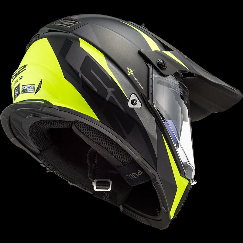 Destination Moto LS2 MX436 PIONEER EVO Router Hi VIz Yellow Helmet