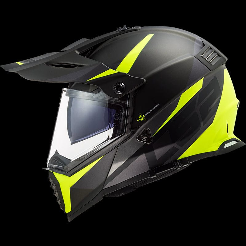 Destination Moto LS2 MX436 PIONEER EVO Router Hi VIz Yellow Helmet