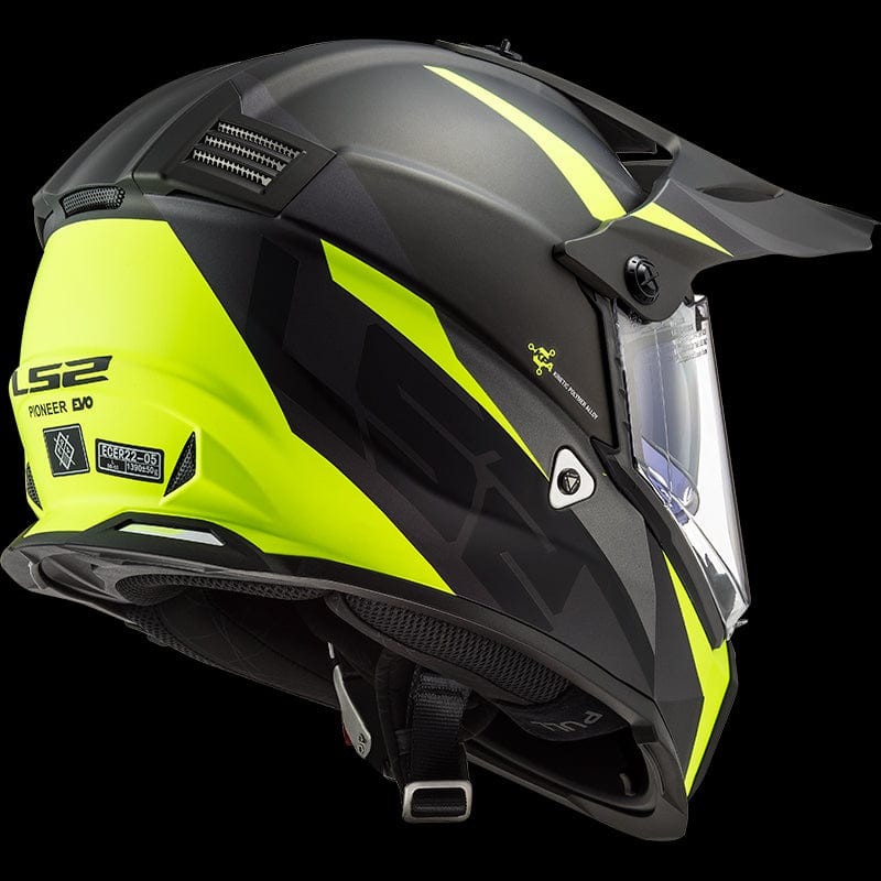 Destination Moto LS2 MX436 PIONEER EVO Router Hi VIz Yellow Helmet