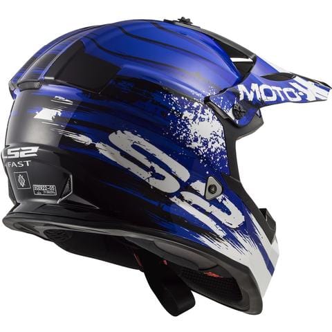 LS2 Offroad Helmet MX437 Matt Blue White - Destination Moto