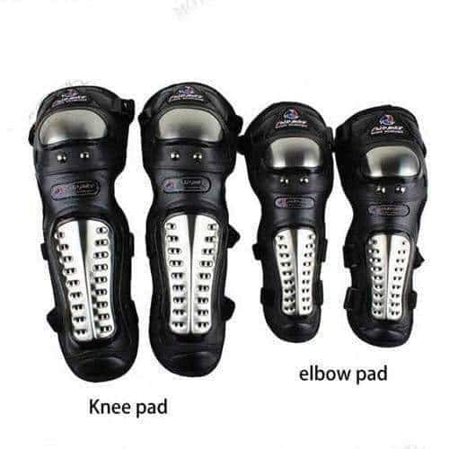 Metal Knee and Elbow Guard Set - Destination Moto