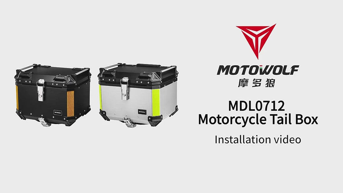 Destination Moto Motowolf Aluminium Top Box 45L With Mono Key Plate and Liner (Silver)