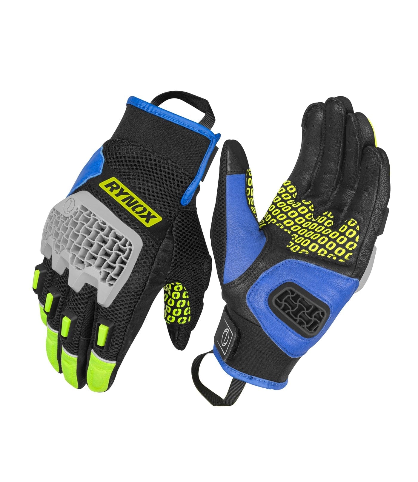 Rynox Gravel Dualsport Gloves (Hi Viz Green Blue) – Destination Moto