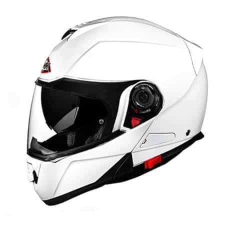 SMK Glide Flip Up Uniclolour White GL100 - Destination Moto