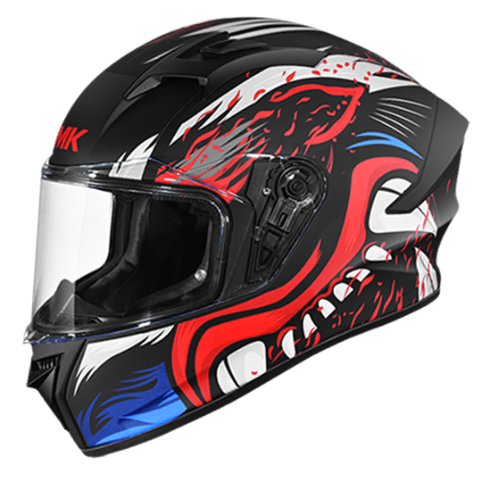 SMK Helmets SMK Stellar Animal Gloss Black Red White GL231