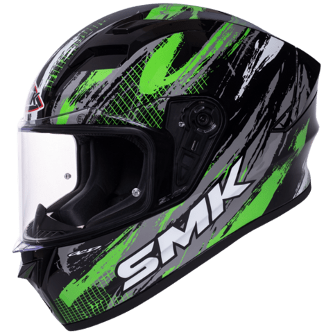 SMK Stellar Meteorite Graphic Gloss Black Green GL286 - Destination Moto
