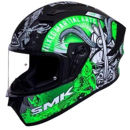 SMK Stellar Samurai Black Green MA268 - Destination Moto