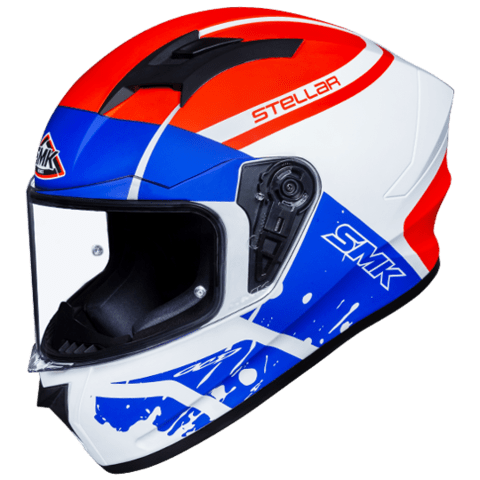 SMK Stellar Squad White Blue Red Matt MA153 - Destination Moto
