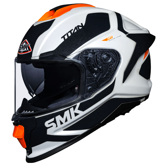 Destination Moto SMK Titan Arok Gloss White Grey Orange GL167