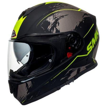 SMK Twister Wraith Matt Black Green/Neon Yellow MA264 - Destination Moto