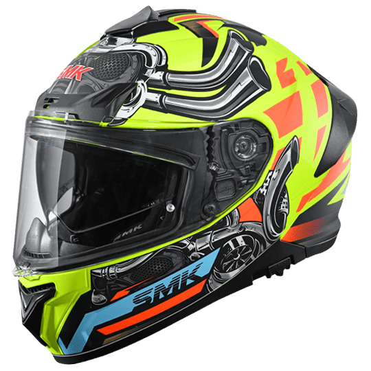 Destination Moto SMK Typhoon Helmet Motorhead Gloss Black Yellow GL476