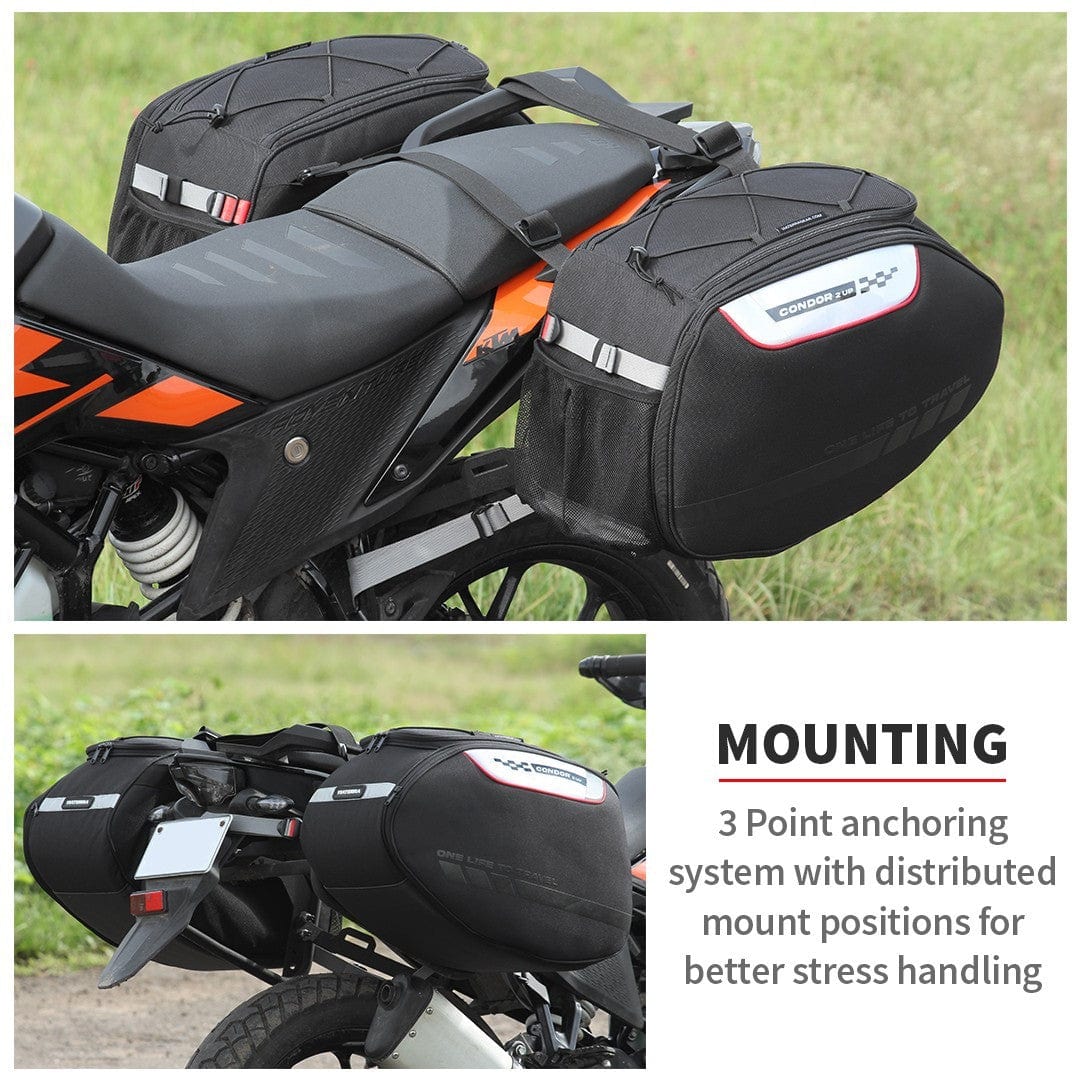 Destination Moto ViaTerra CONDOR 2UP 100% WATERPROOF SADDLEBAGS