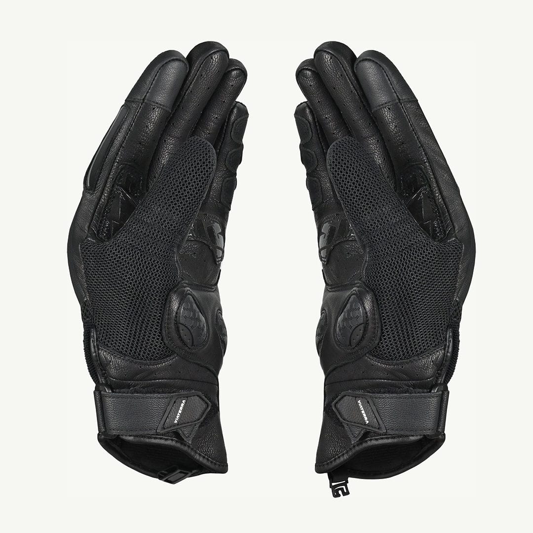 VIATERRA HOLESHOT PRO Semi-Gauntlet Motorcycle Riding Gloves (BLACK)