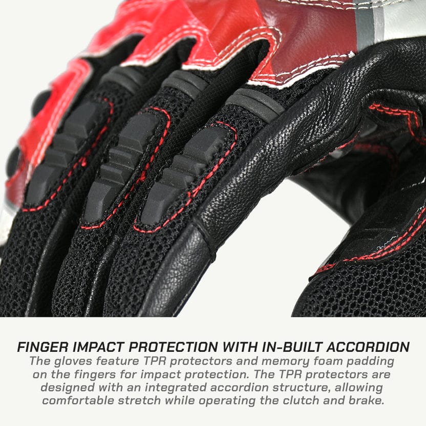 VIATERRA HOLESHOT PRO Semi-Gauntlet Motorcycle Riding Gloves (BLACK)