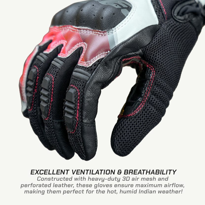 VIATERRA HOLESHOT PRO Semi-Gauntlet Motorcycle Riding Gloves (BLACK)