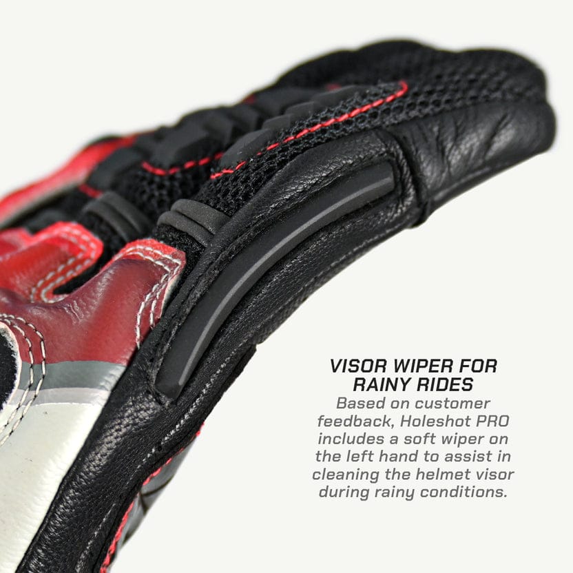 VIATERRA HOLESHOT PRO Semi-Gauntlet Motorcycle Riding Gloves (BLACK)
