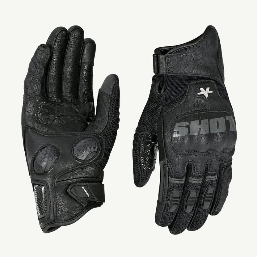 VIATERRA HOLESHOT PRO Semi-Gauntlet Motorcycle Riding Gloves (BLACK)