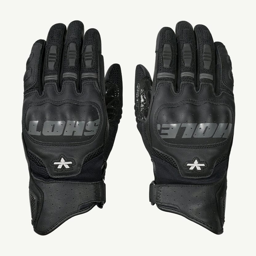 VIATERRA HOLESHOT PRO Semi-Gauntlet Motorcycle Riding Gloves (BLACK)