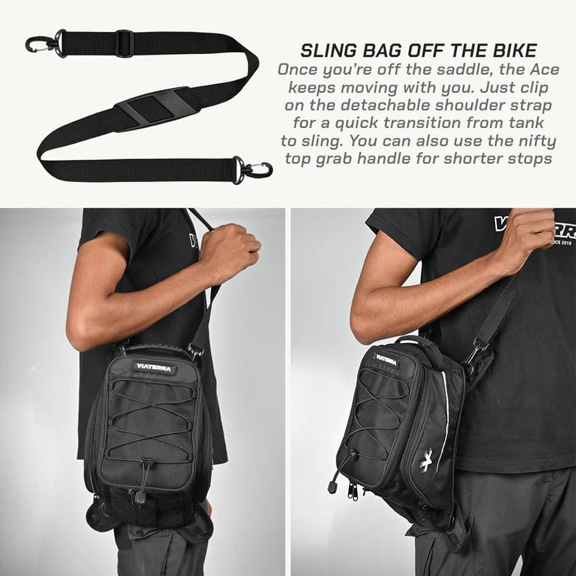VIATERRA Ace Universal Motorcycle Tank Bag (Strap Based)