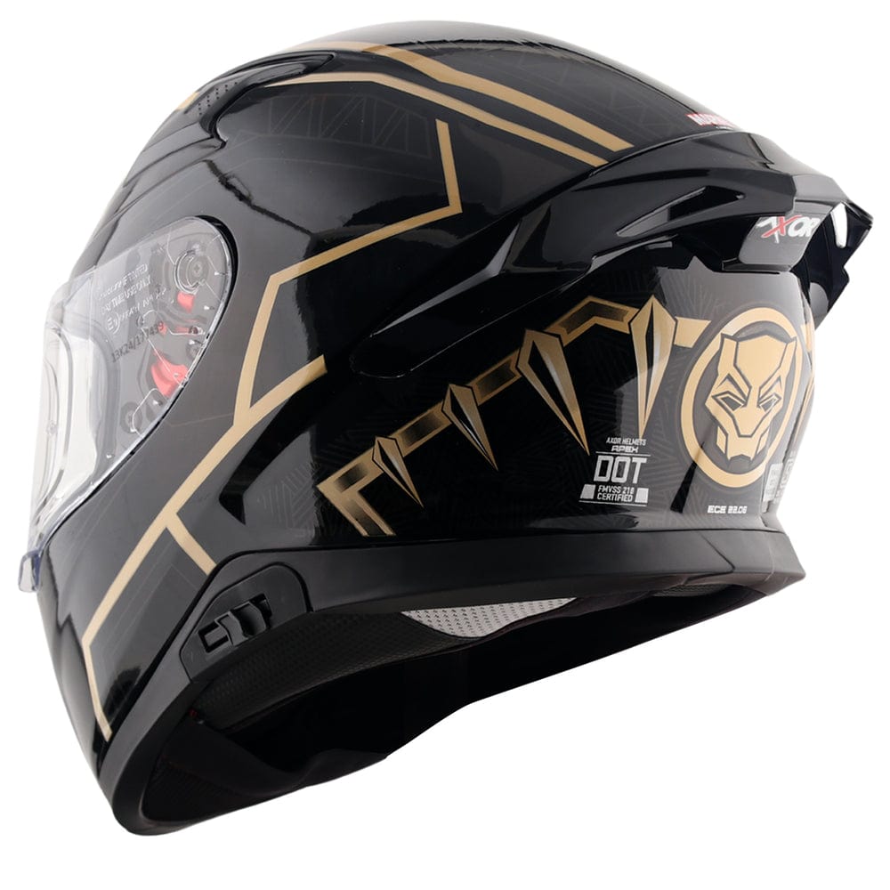 Apex Marvel Black Panther Helmet Black Gold – Destination Moto