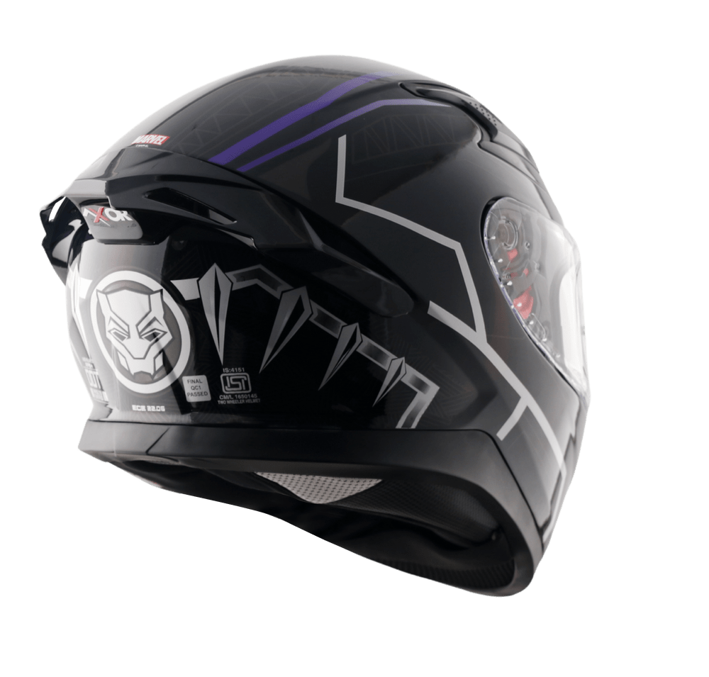 Destination Moto Apex Marvel Black Panther Helmet Black Purple