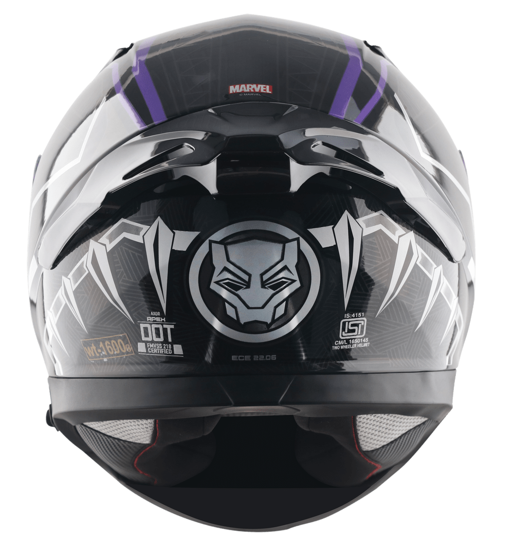 Destination Moto Apex Marvel Black Panther Helmet Black Purple