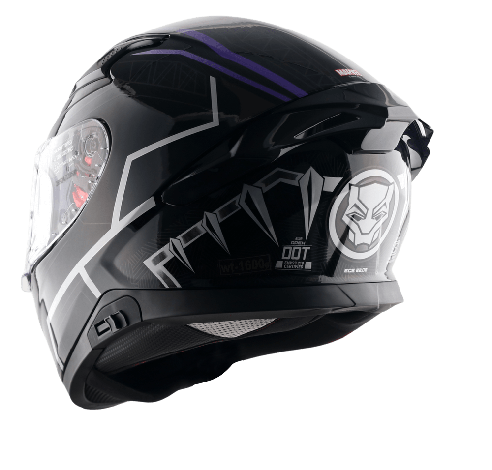 Destination Moto Apex Marvel Black Panther Helmet Black Purple