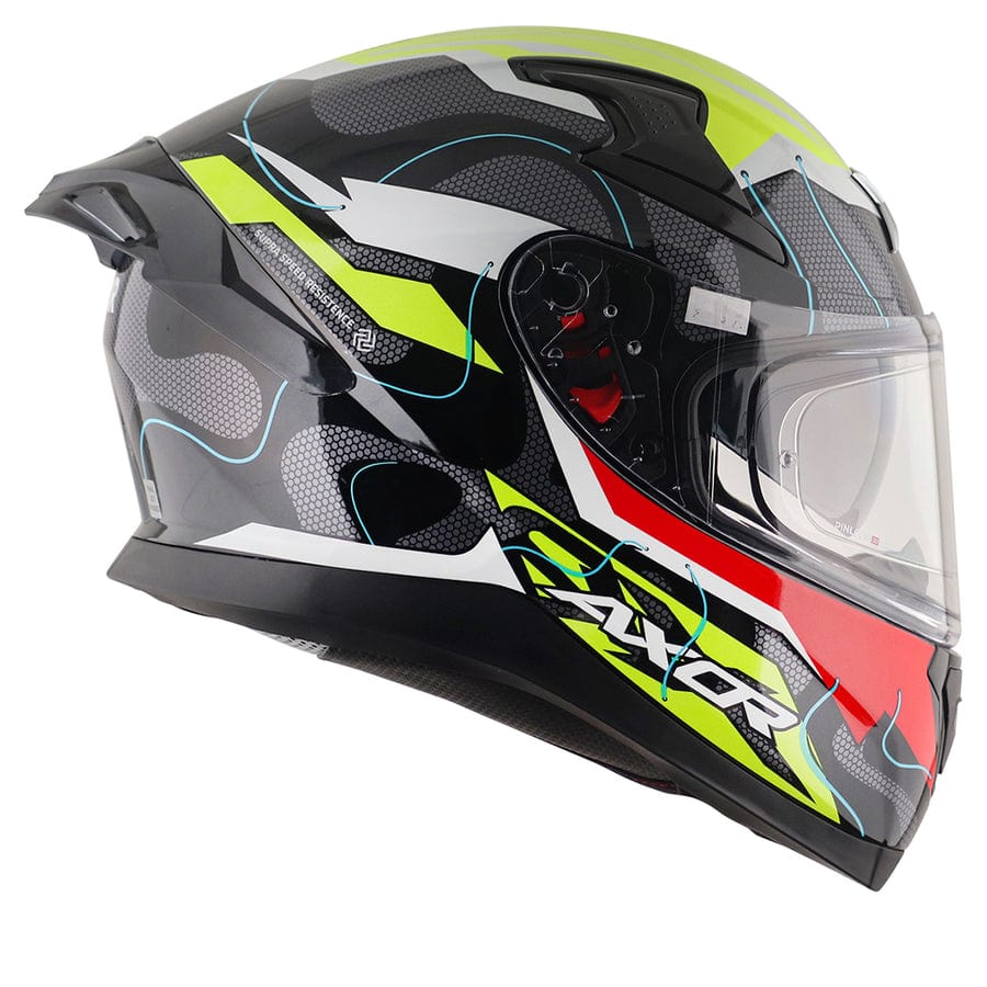 Destination Moto AXOR Apex Dynamo Gloss Black Neon Yellow Helmet