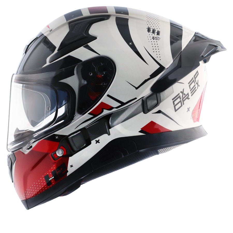 Axor Helmets Axor Apex Hex Gloss White Red Helmet