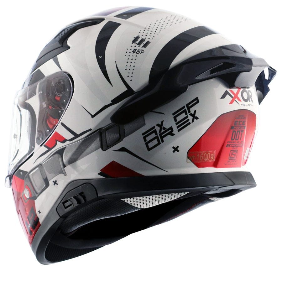 Axor Helmets Axor Apex Hex Gloss White Red Helmet